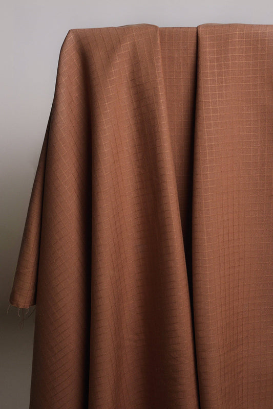 Little Tile Linen Viscose Blend - Pecan Pie