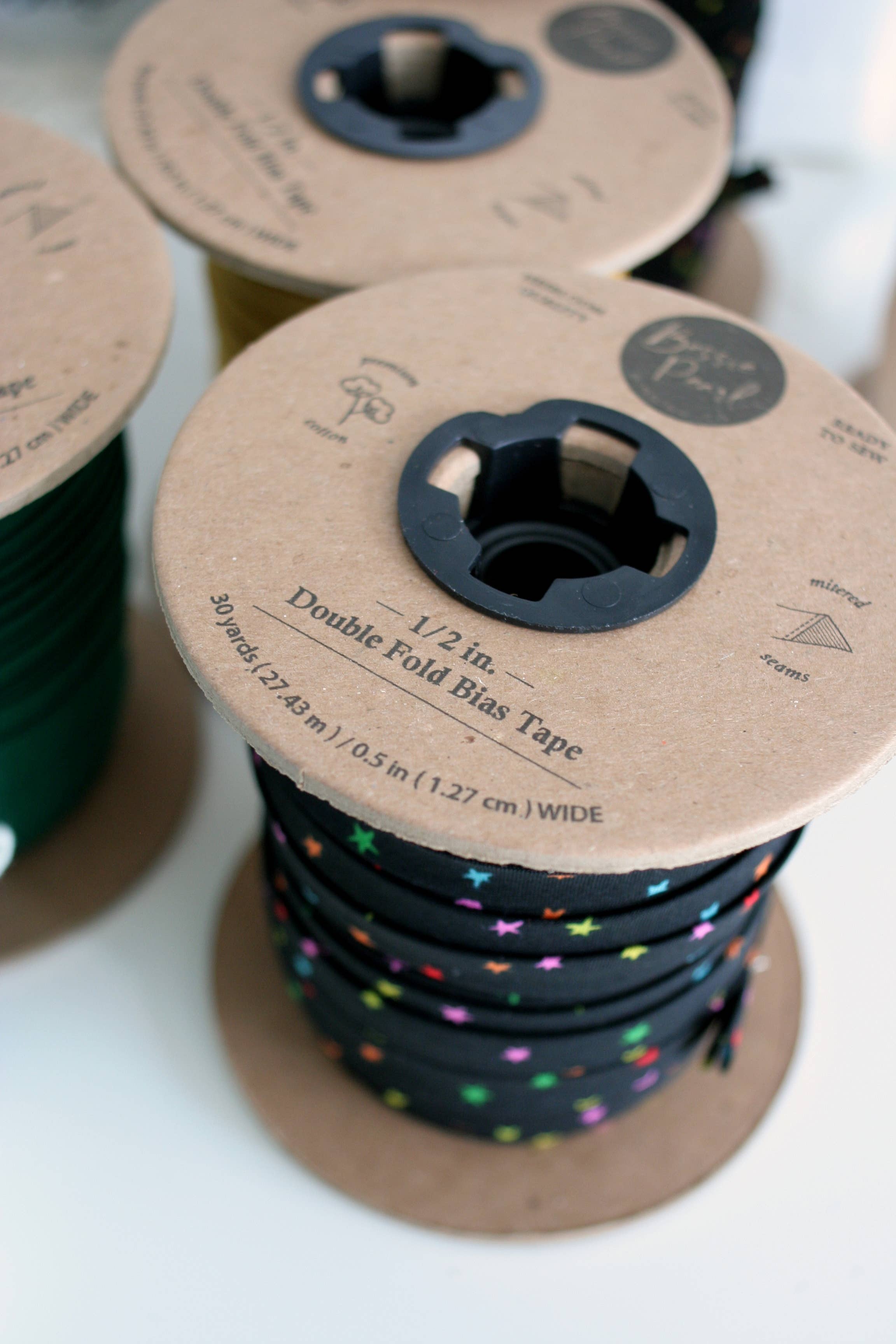 1/2" Double Fold Bias Binding - Starry (by the yard)