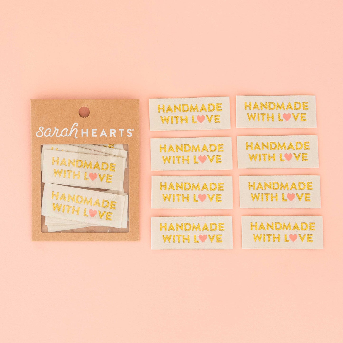 Handmade with Love Gold Woven Labels