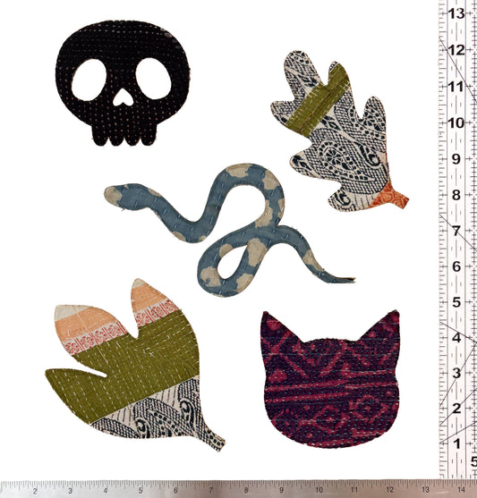 Iron-on Kantha Patches - Medium