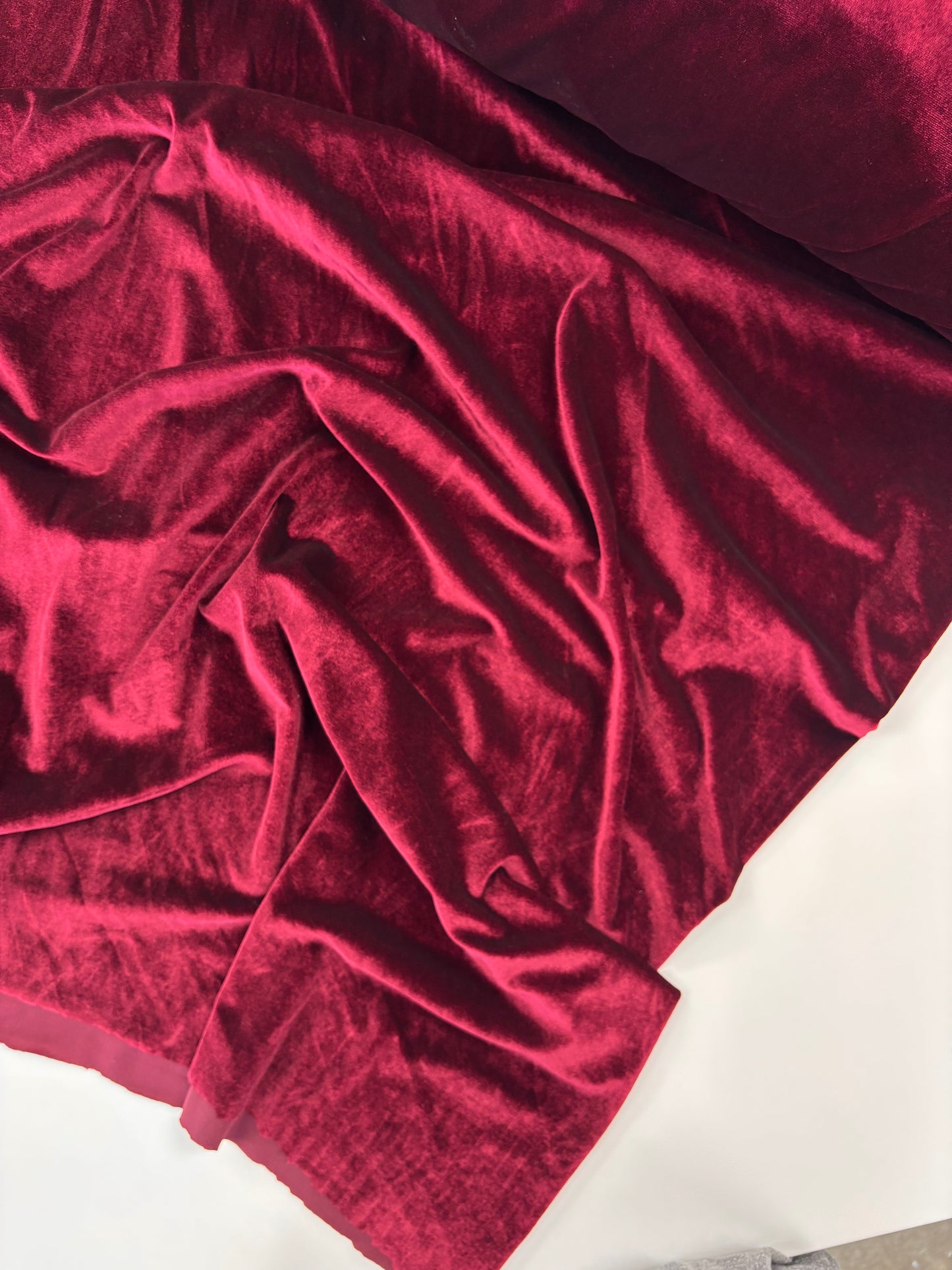 Deadstock Stretch Velvet - Crimson