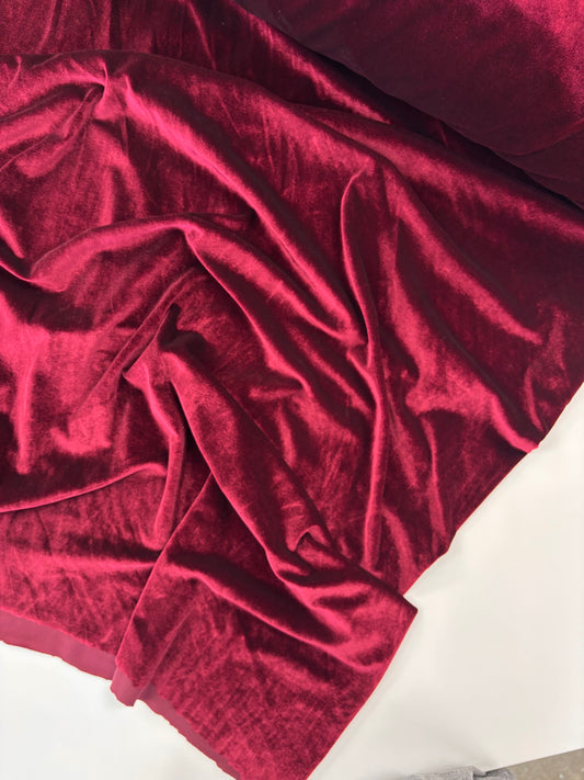 Deadstock Stretch Velvet - Crimson