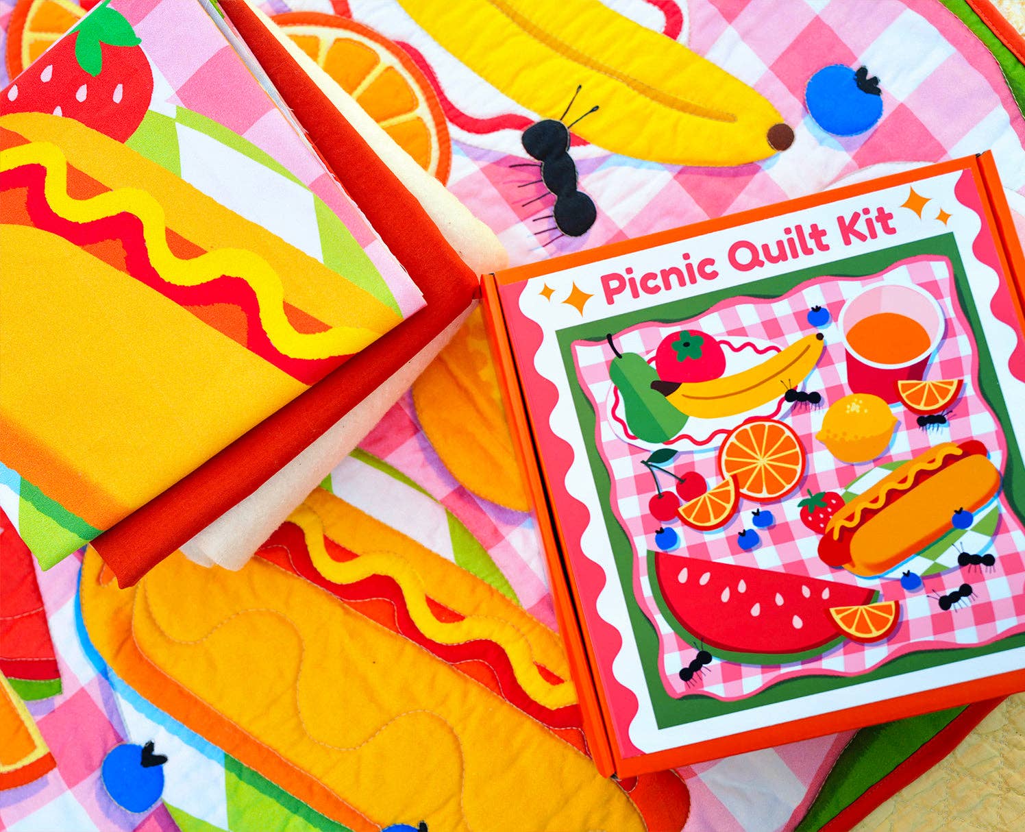 Picnic Whole Cloth Quilt Kit – Beginner Sewing Kit