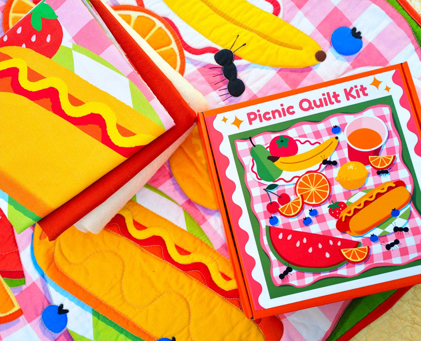 Picnic Whole Cloth Quilt Kit – Beginner Sewing Kit