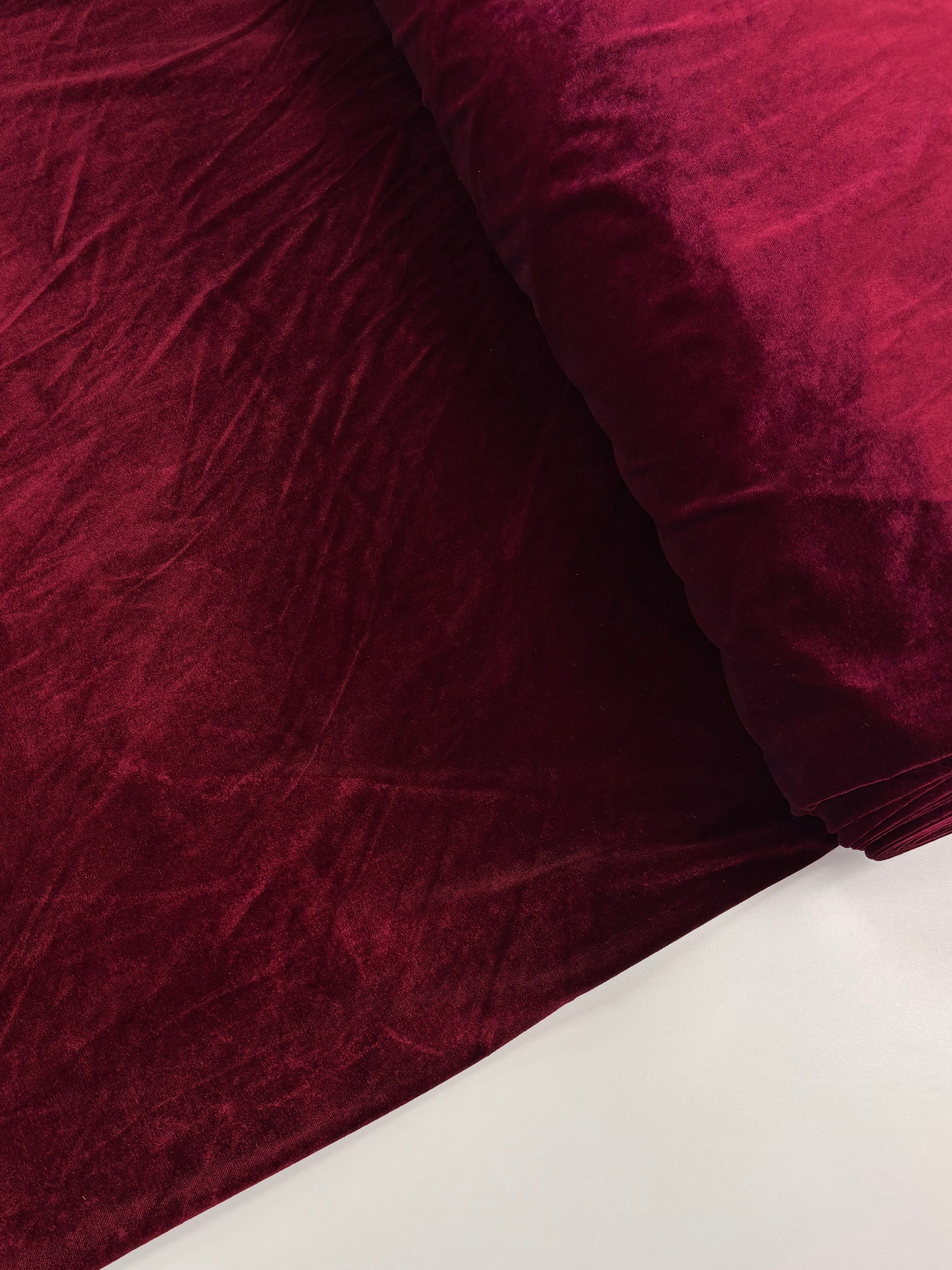 Deadstock Stretch Velvet - Crimson