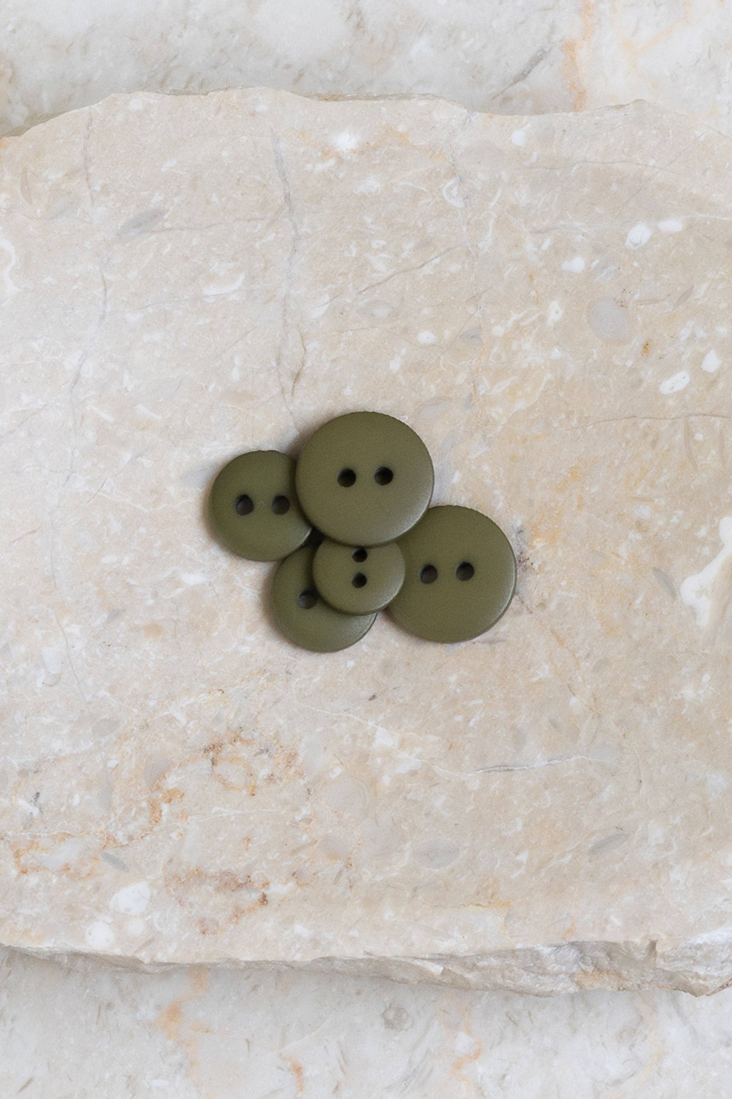 Classic Matte Buttons - Ivy Green (12mm)