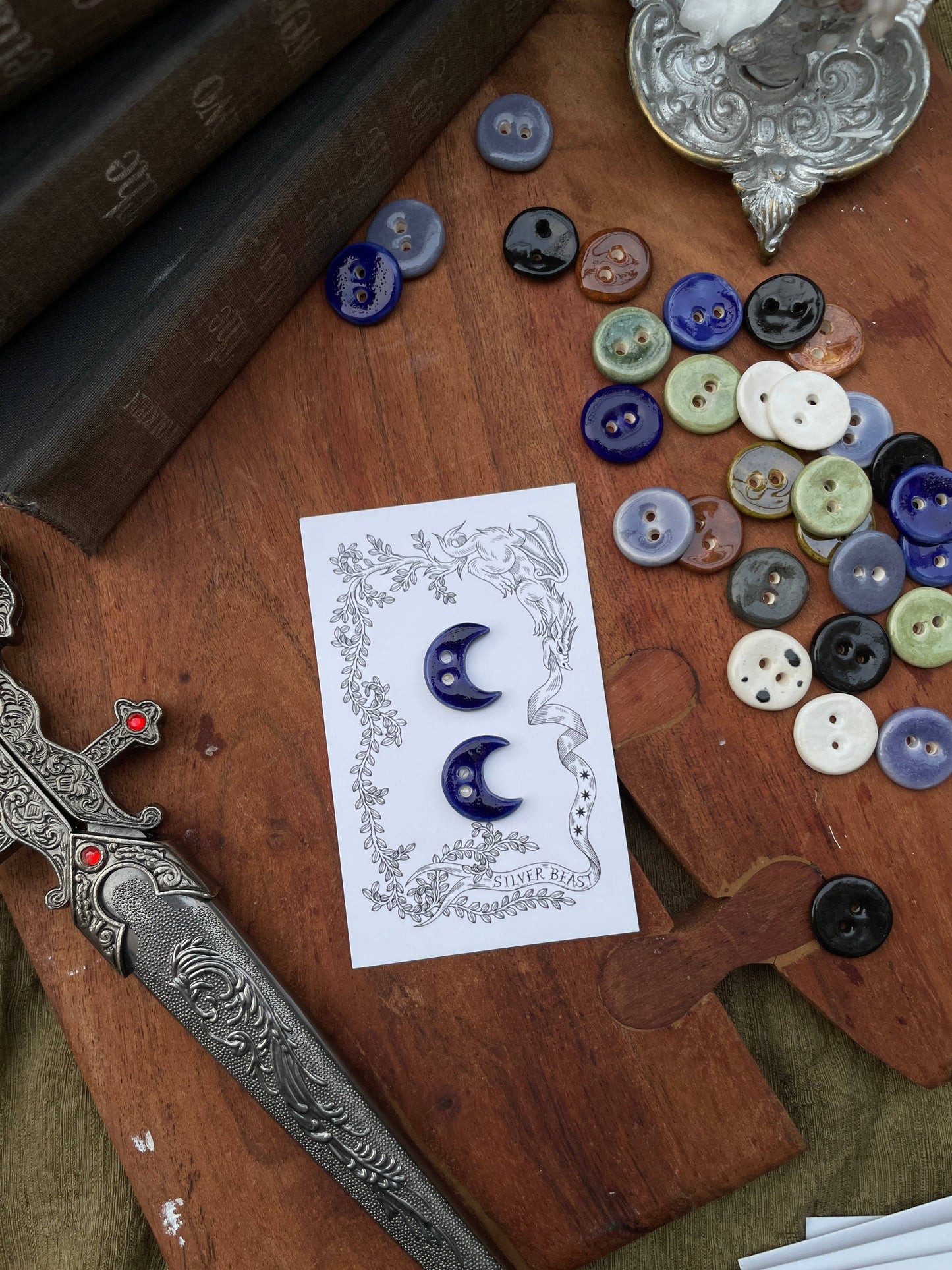 18mm Moon Buttons (set of 2)