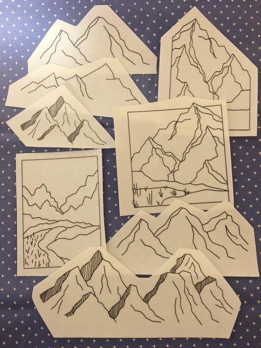 Stick and Stitch Embroidery Patterns - Mountains