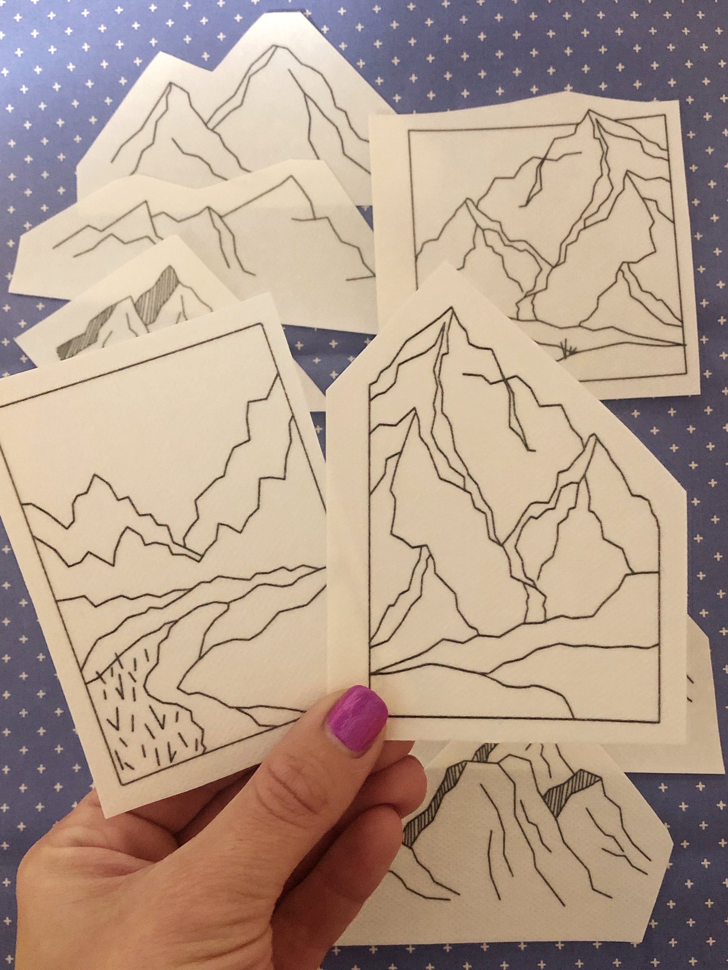 Stick and Stitch Embroidery Patterns - Mountains