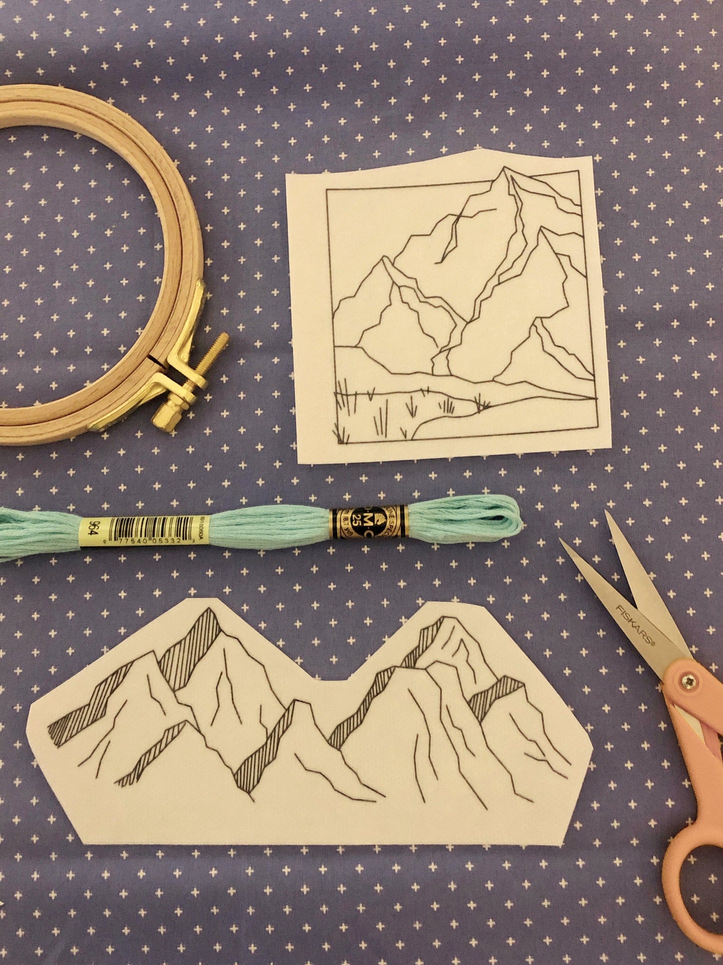 Stick and Stitch Embroidery Patterns - Mountains