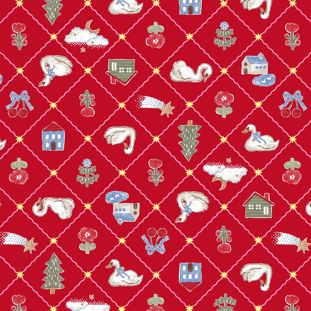 Cozy Swans - Red