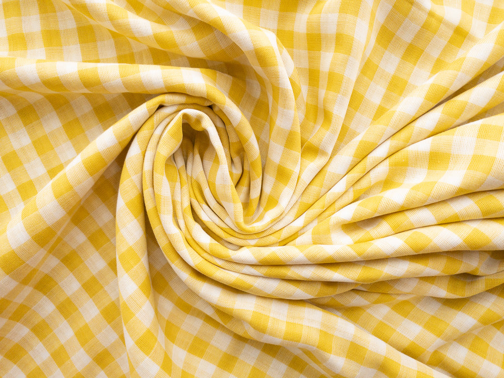 Oeko-Tex Certified Lemon Gingham Double Gauze