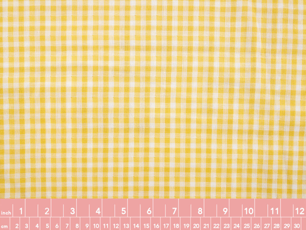 Oeko-Tex Certified Lemon Gingham Double Gauze