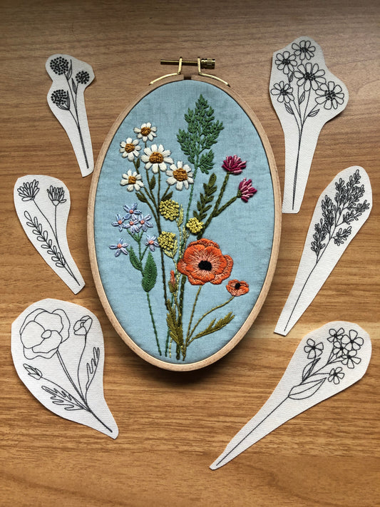 Stick and Stitch Embroidery Patterns - Wildflower Stems