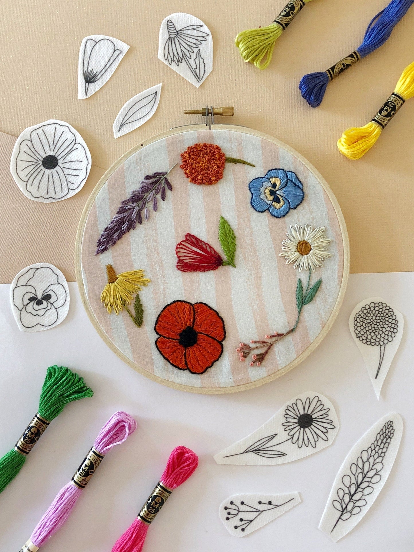 Stick and Stitch Embroidery Patterns - Wildflowers