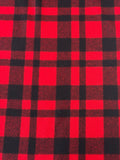 Deadstock Wool Melton - Red & Black Buffalo Plaid