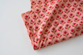 Indian Block Print - Peachy Pink Flowers