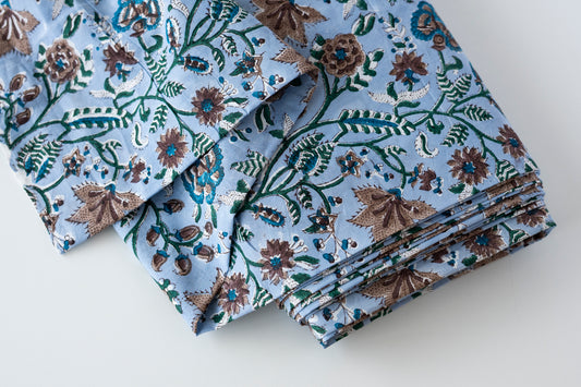 Indian Block Print - Moody Blue