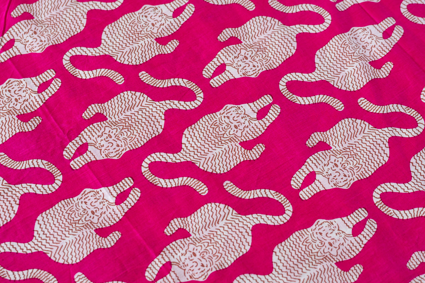 Indian Cotton Screen Print - Tigers