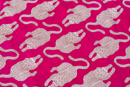 Indian Cotton Screen Print - Tigers