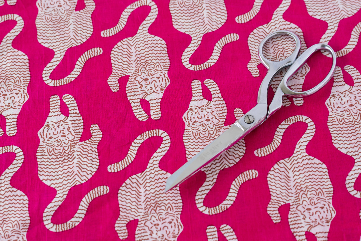 Indian Cotton Screen Print - Tigers