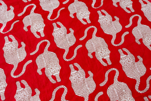 Indian Cotton Screen Print - Tigers