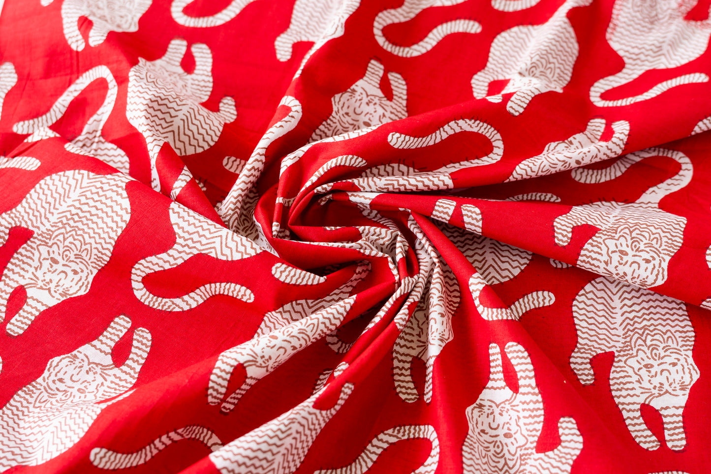 Indian Cotton Screen Print - Tigers