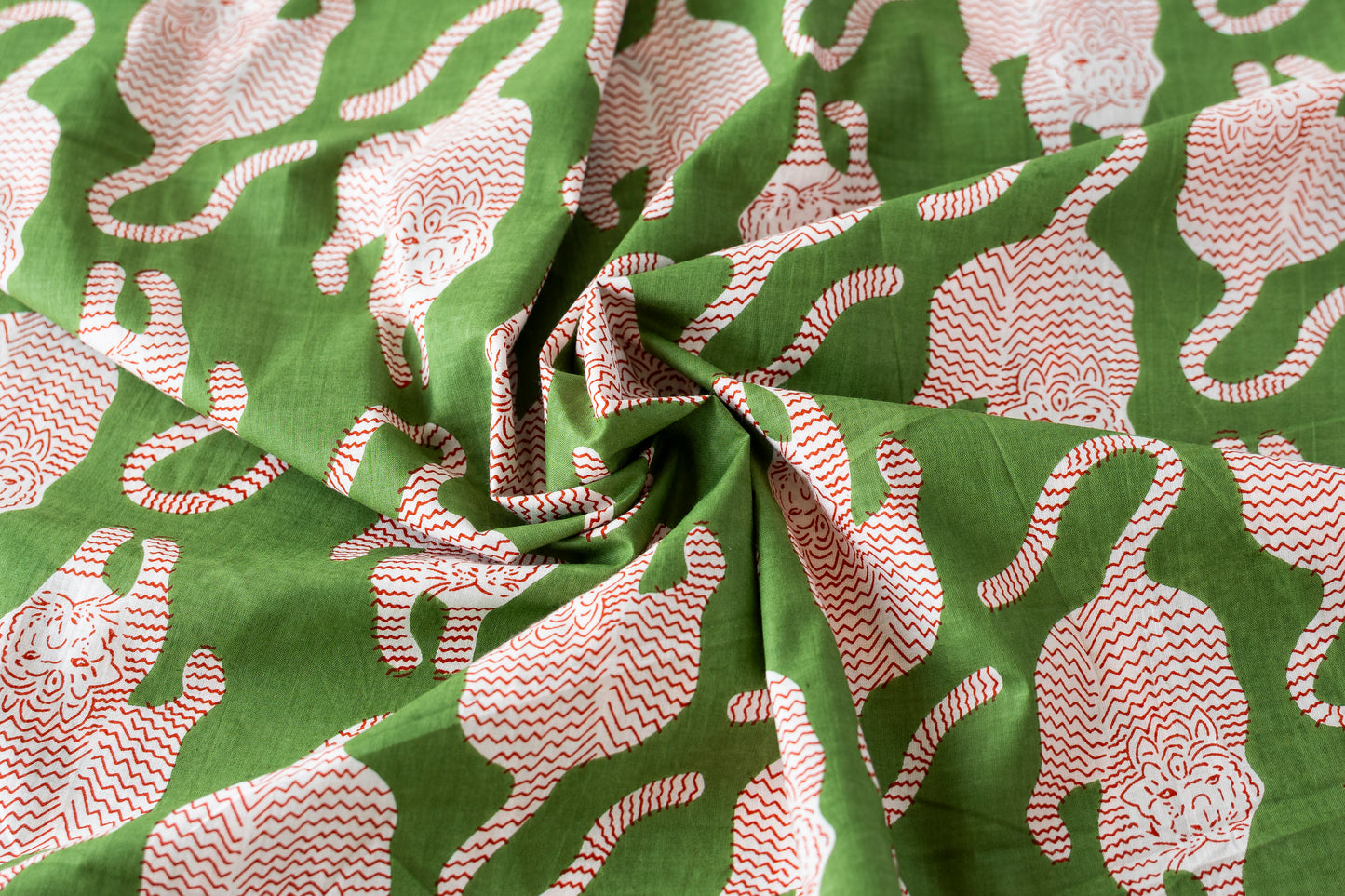 Indian Cotton Screen Print - Tigers