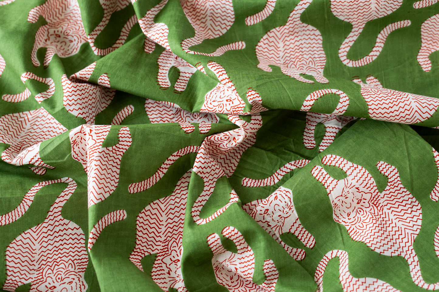Indian Cotton Screen Print - Tigers