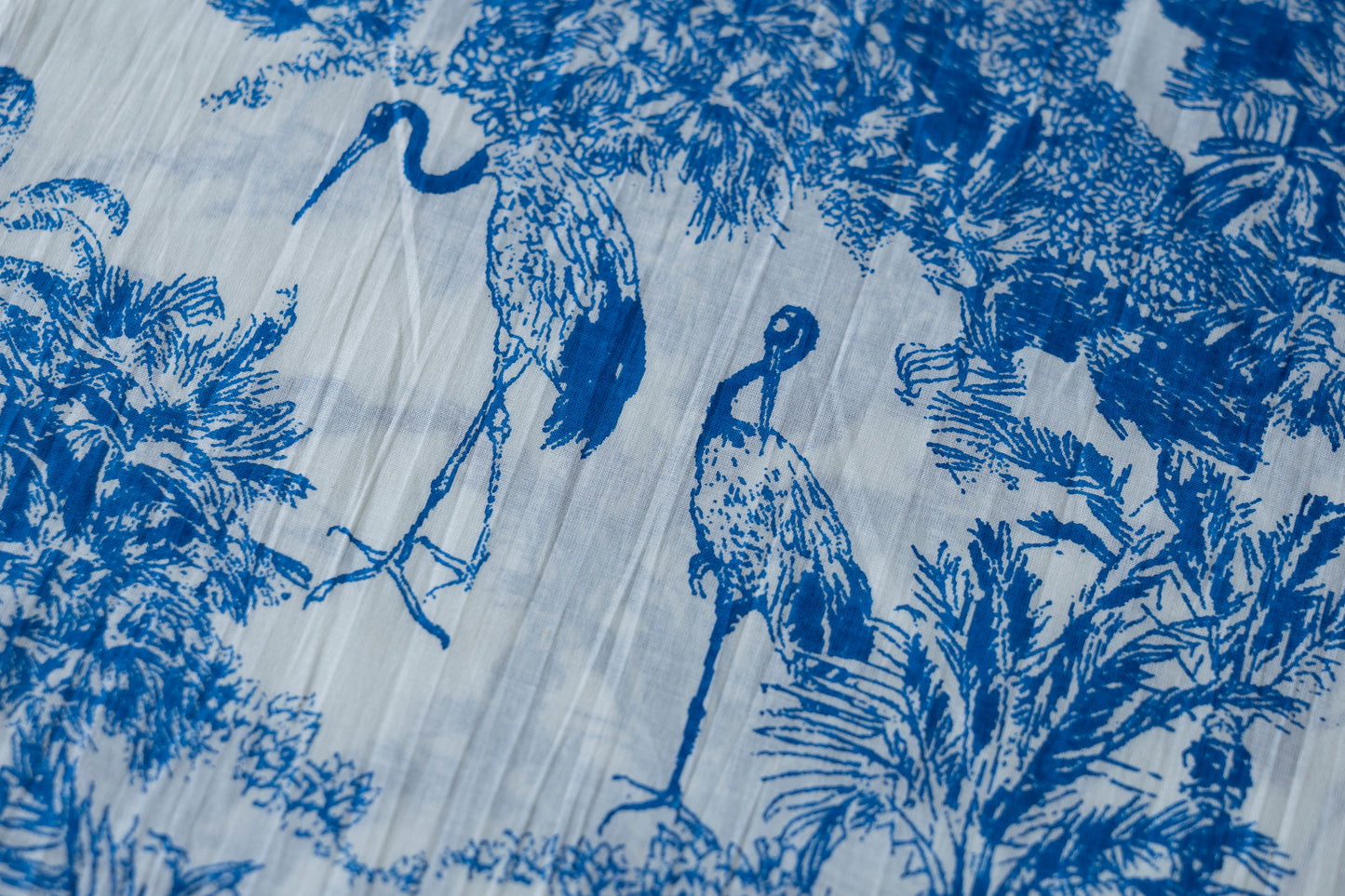 Indian Cotton Screen Print - Blue Tropics