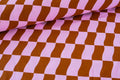 Sweatshirt Fleece - Pink Check (OEKO-TEX Standard 100)