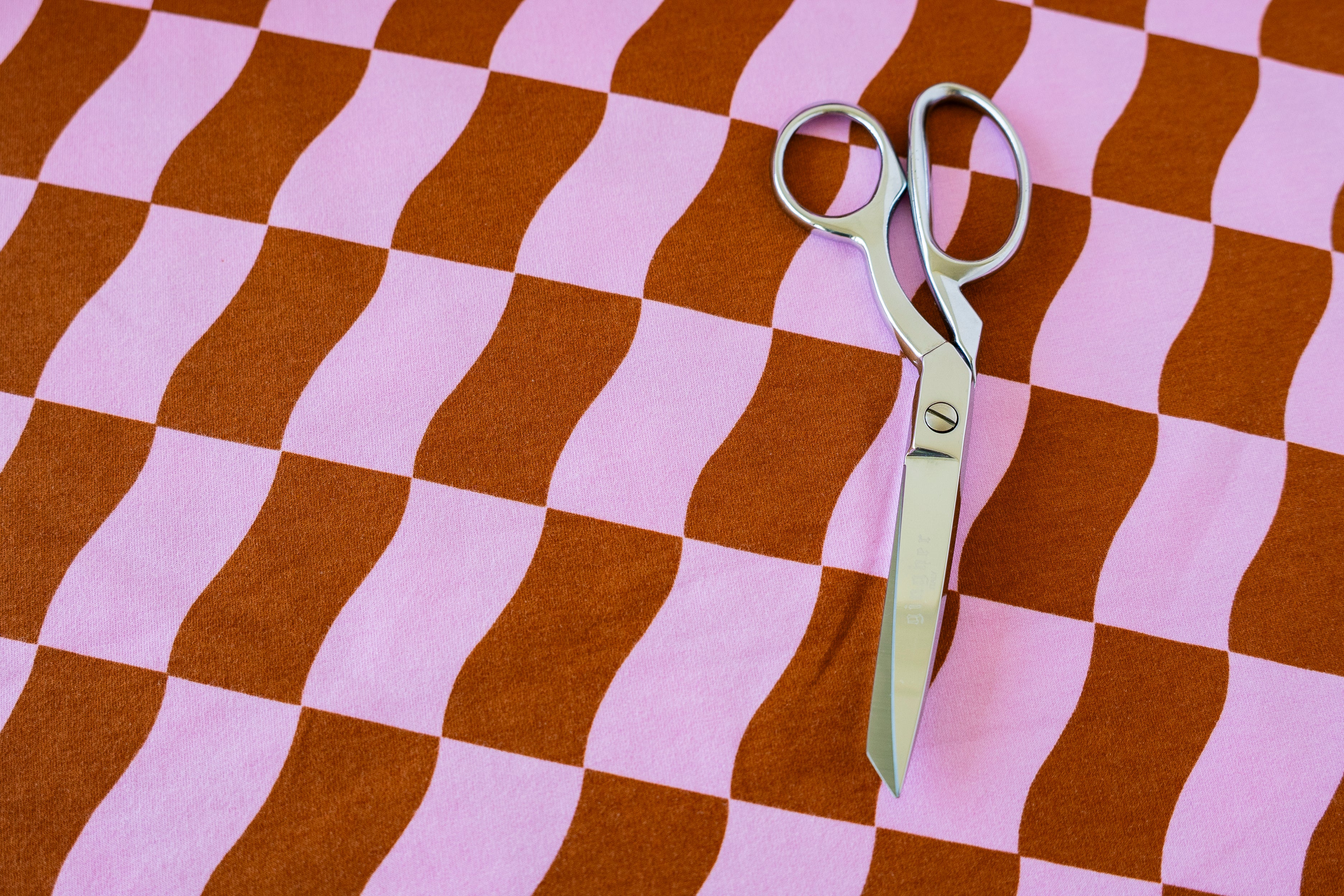 Sweatshirt Fleece - Pink Check (OEKO-TEX Standard 100)