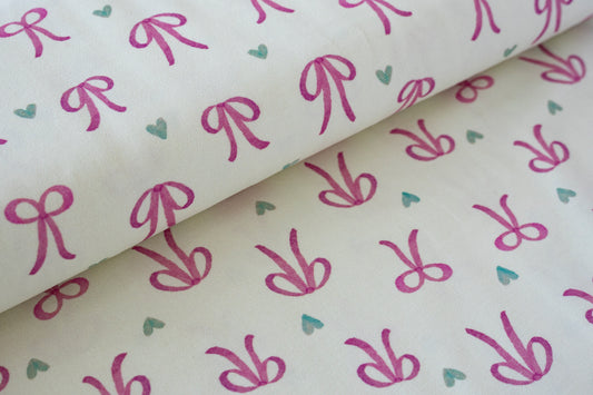 Sweatshirt Fleece - Bows & Hearts (OEKO-TEX Standard 100)