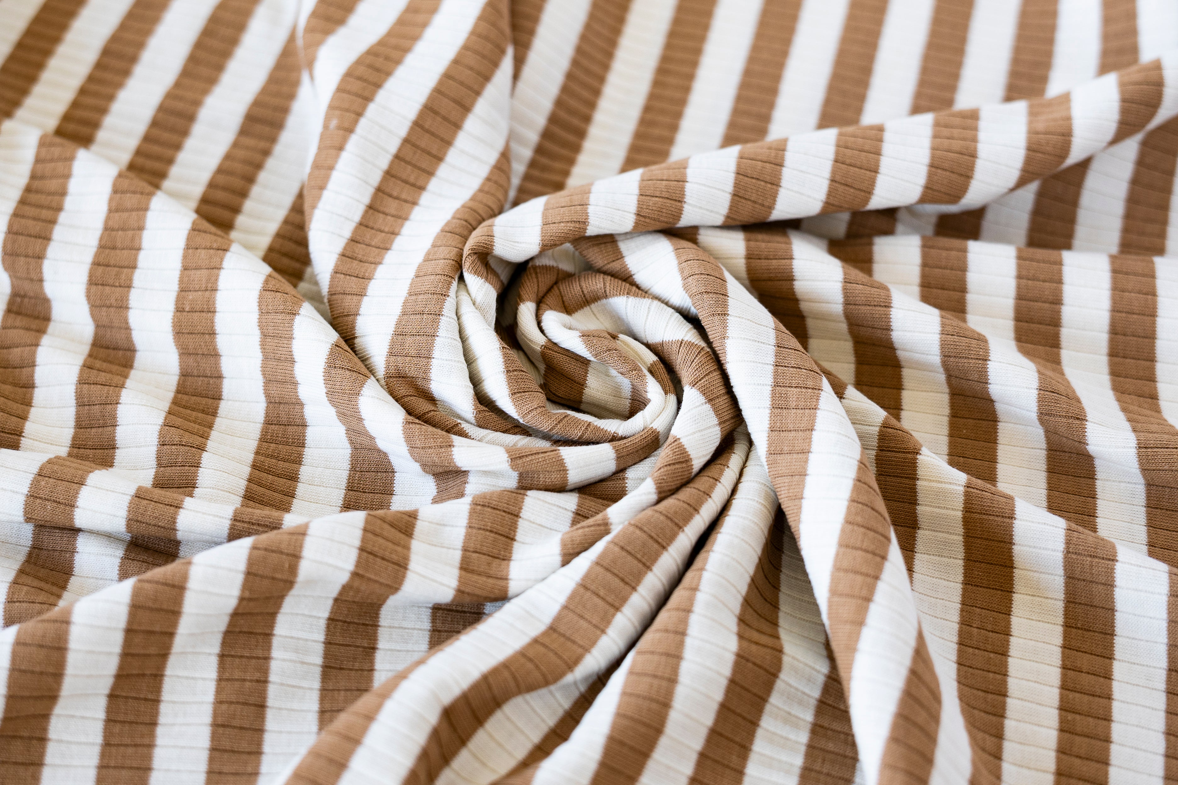 Yarn Dyed Stripe Rib - Cinnamon
