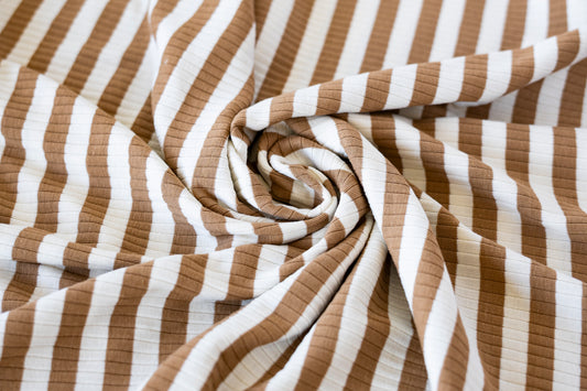Yarn Dyed Stripe Rib - Cinnamon