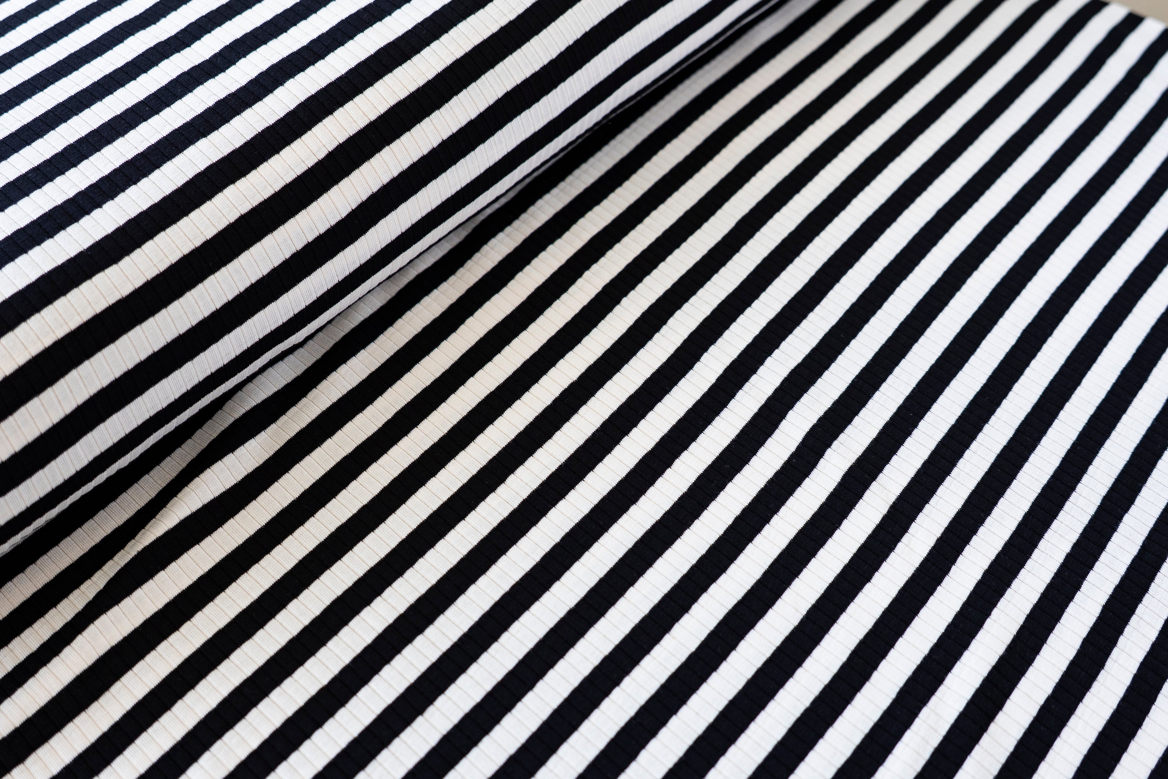 Yarn Dyed Stripe Rib - Black