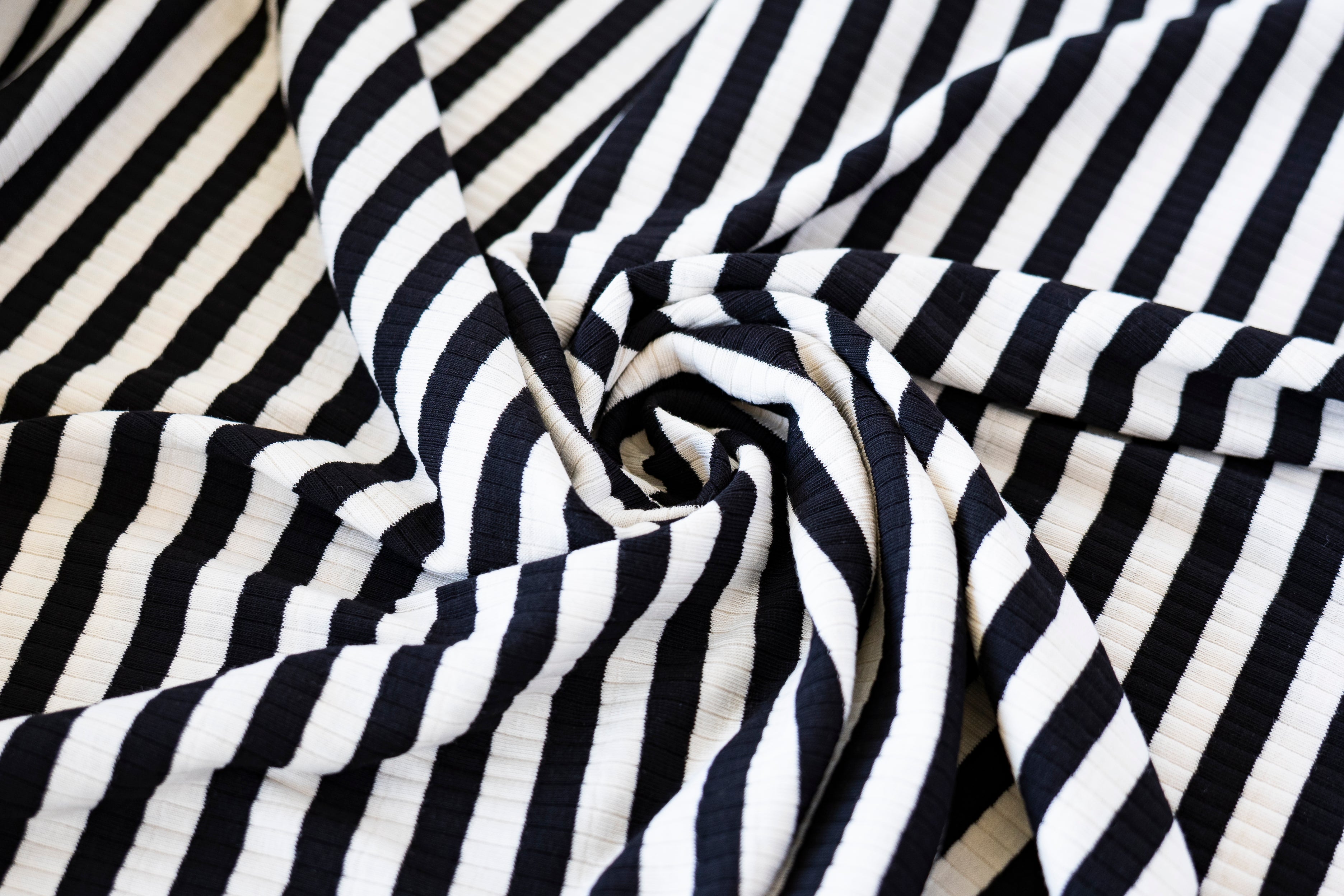 Yarn Dyed Stripe Rib - Black
