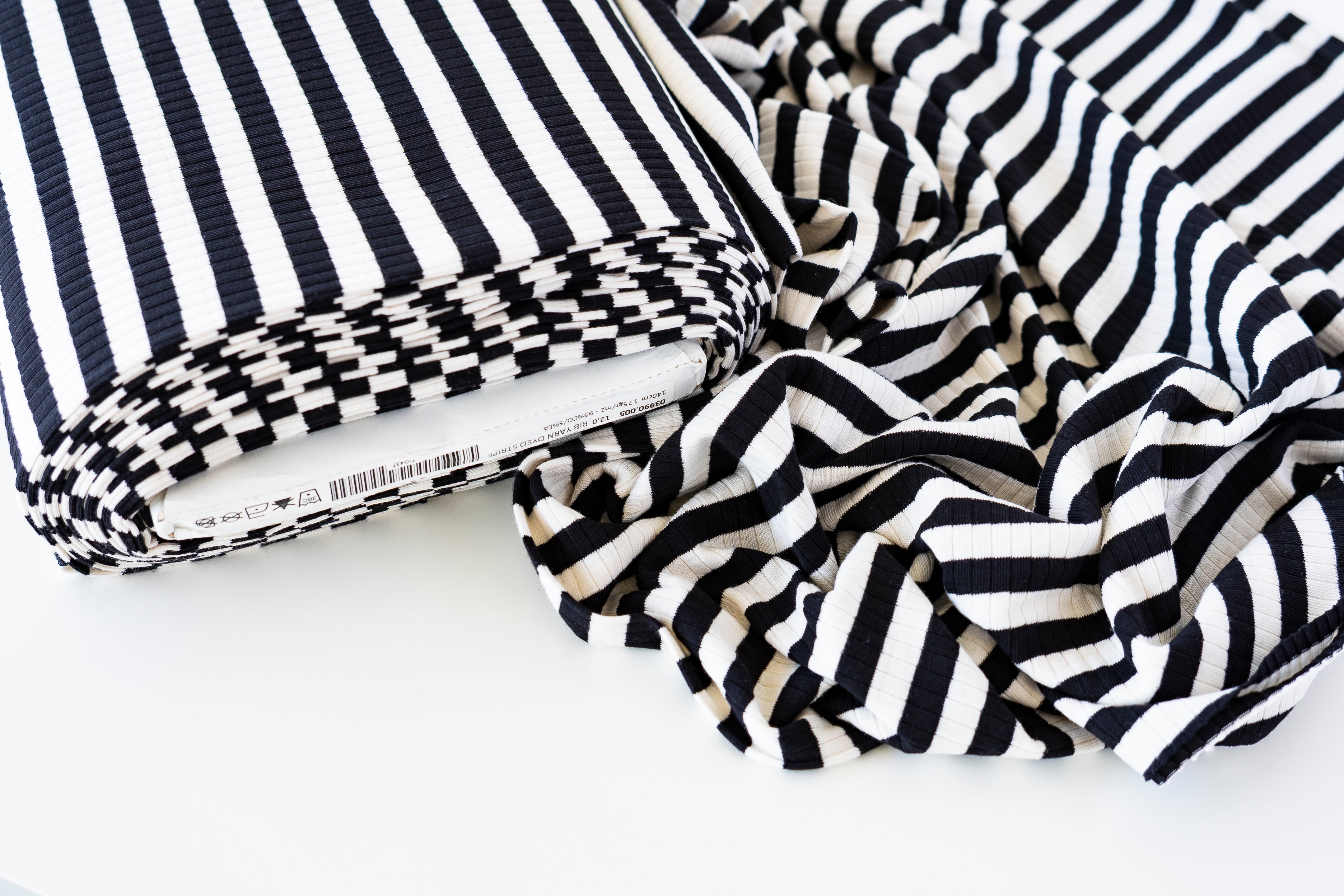 Yarn Dyed Stripe Rib - Black