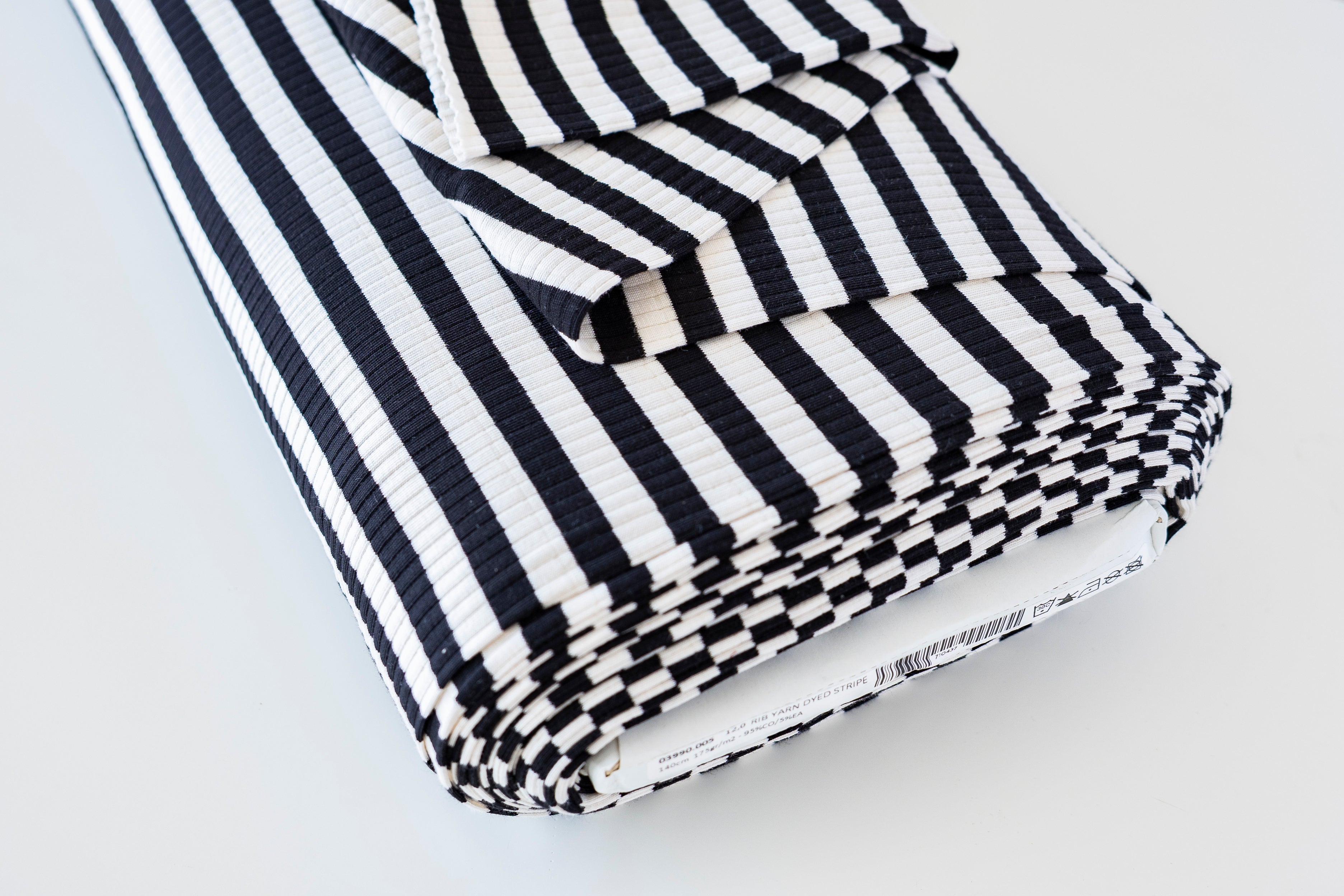 Yarn Dyed Stripe Rib - Black