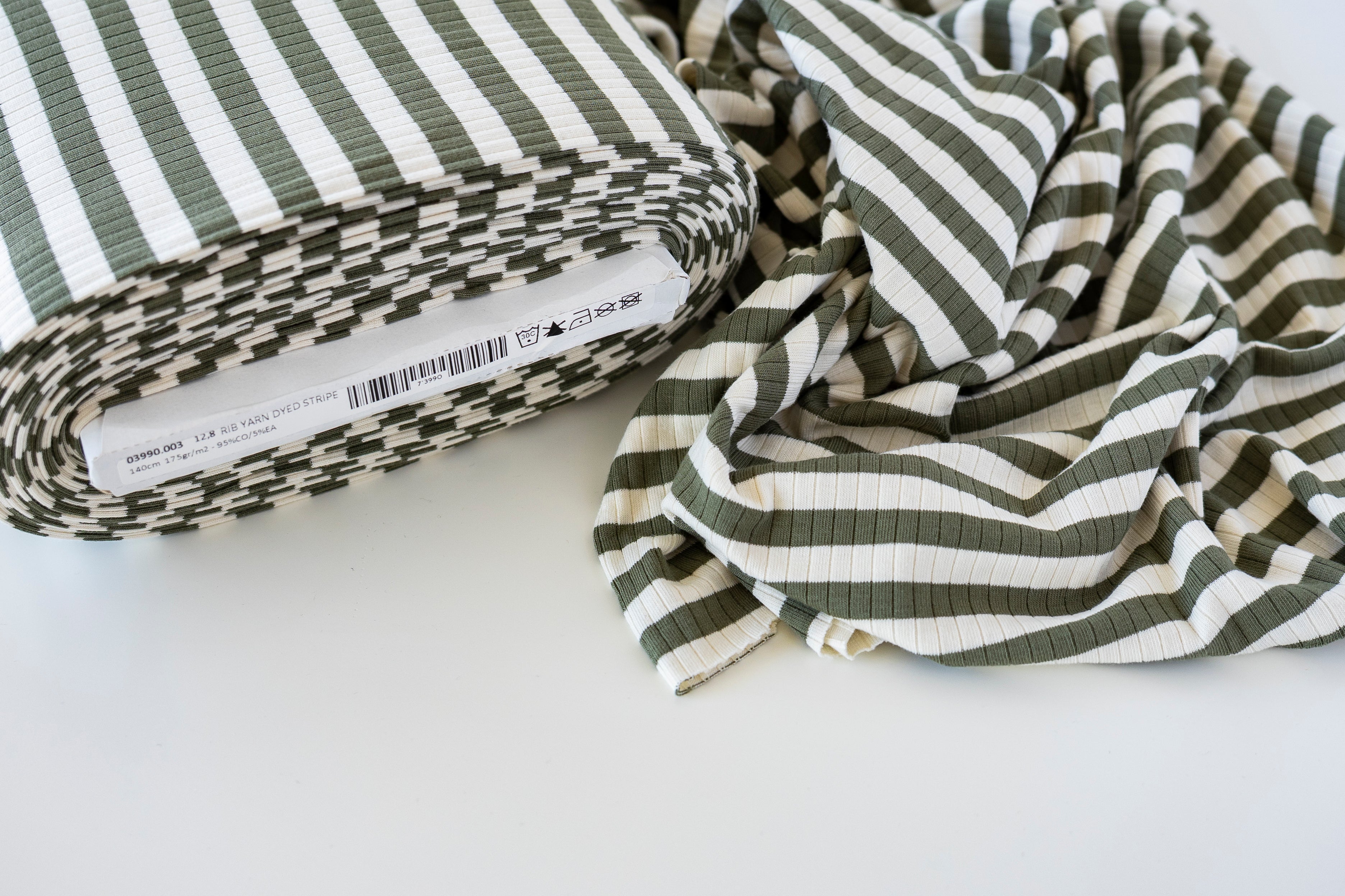 Yarn Dyed Stripe Rib - Pickle