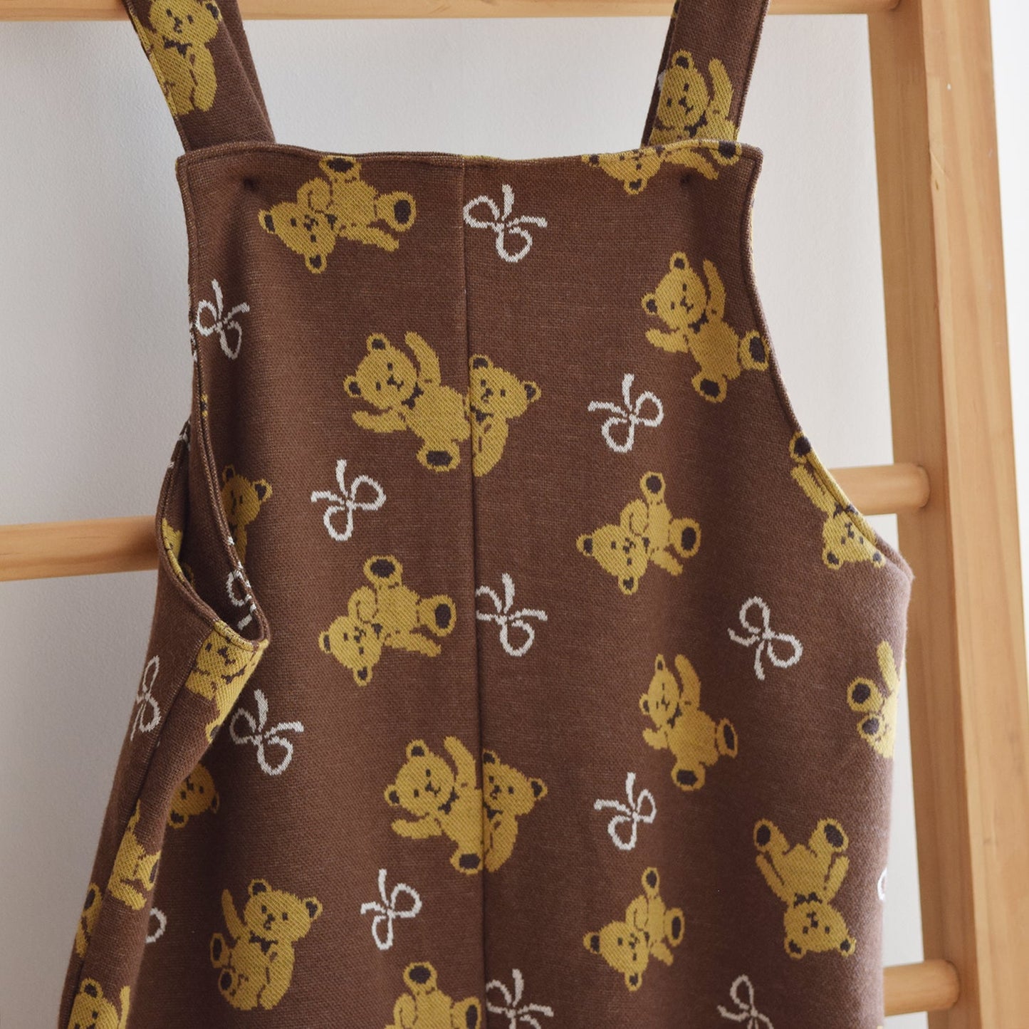Kokka - Teddy Bear Cotton Knit Jacquard (Brown)