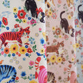 Kokka - Powerful Animal Cats Flower Garden Cotton Oxford (Natural)