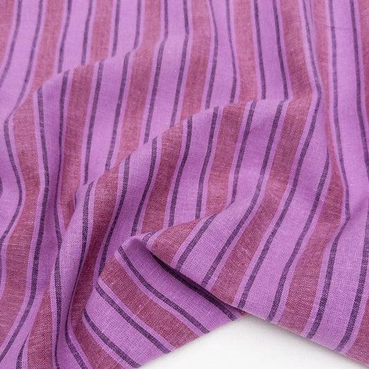 Eden Cotton Linen Stripe - Hyacinth