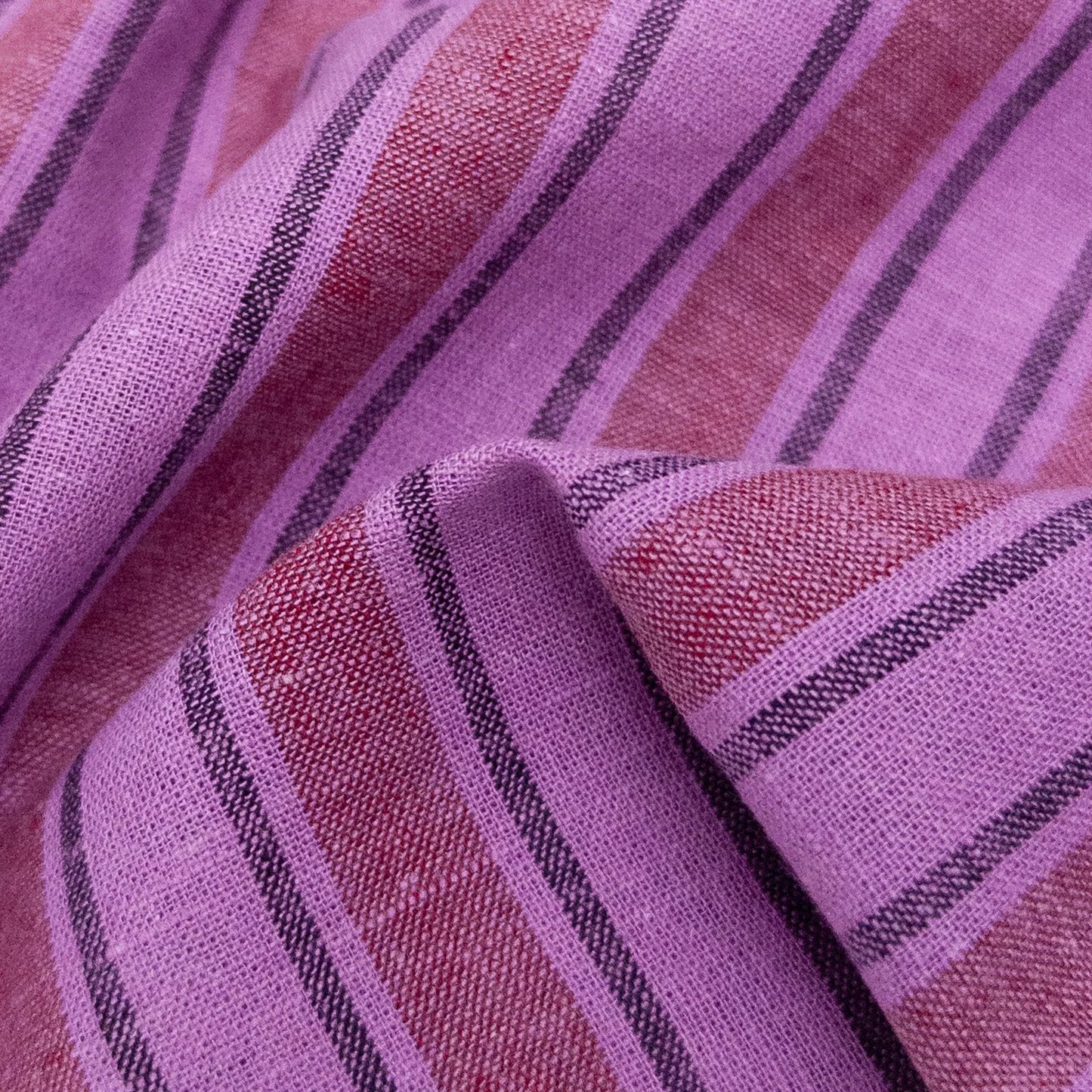 Eden Cotton Linen Stripe - Hyacinth