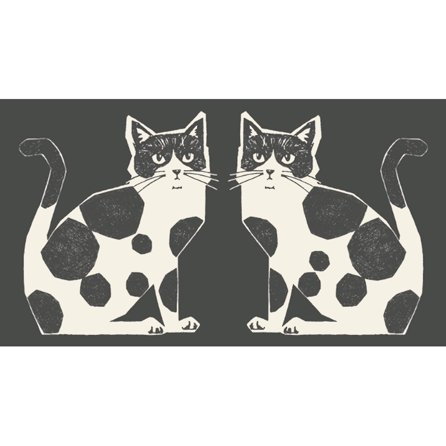 Kokka - Two Cat Cotton Linen Canvas Panel
