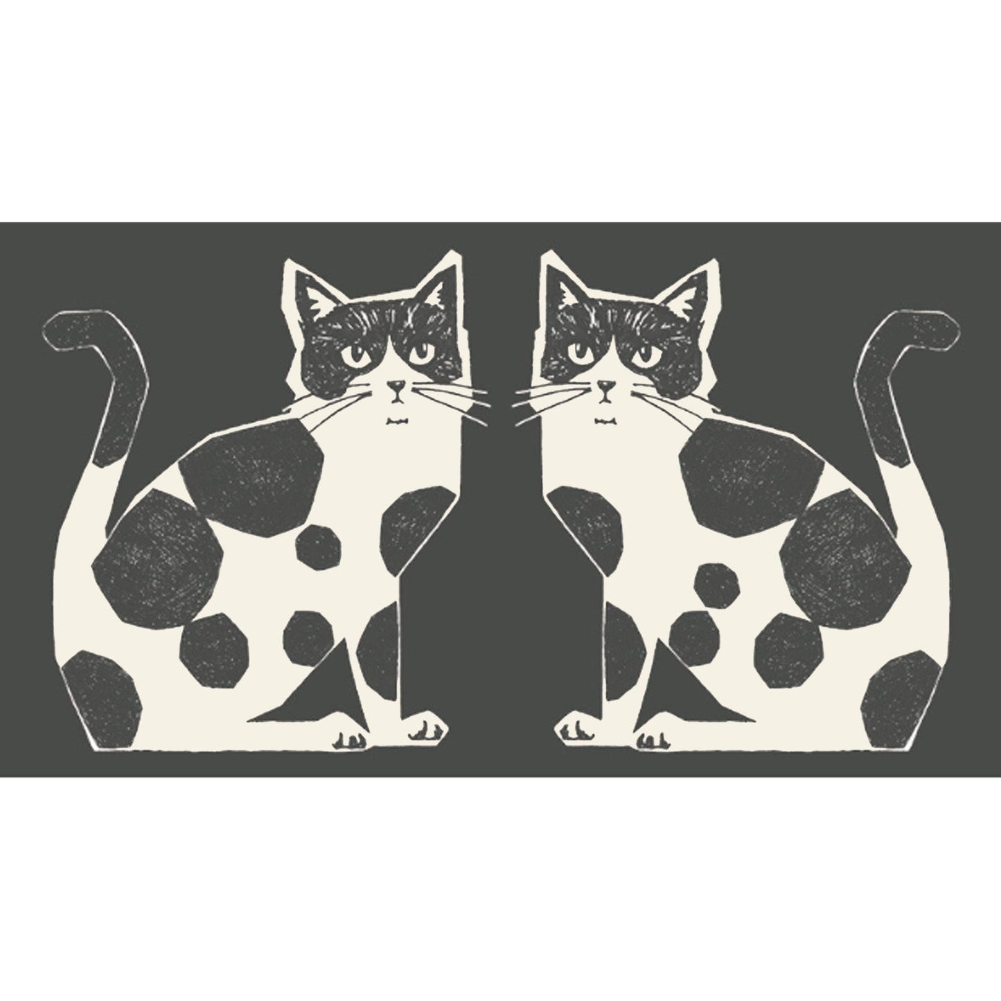 Kokka - Two Cat Cotton Linen Canvas Panel