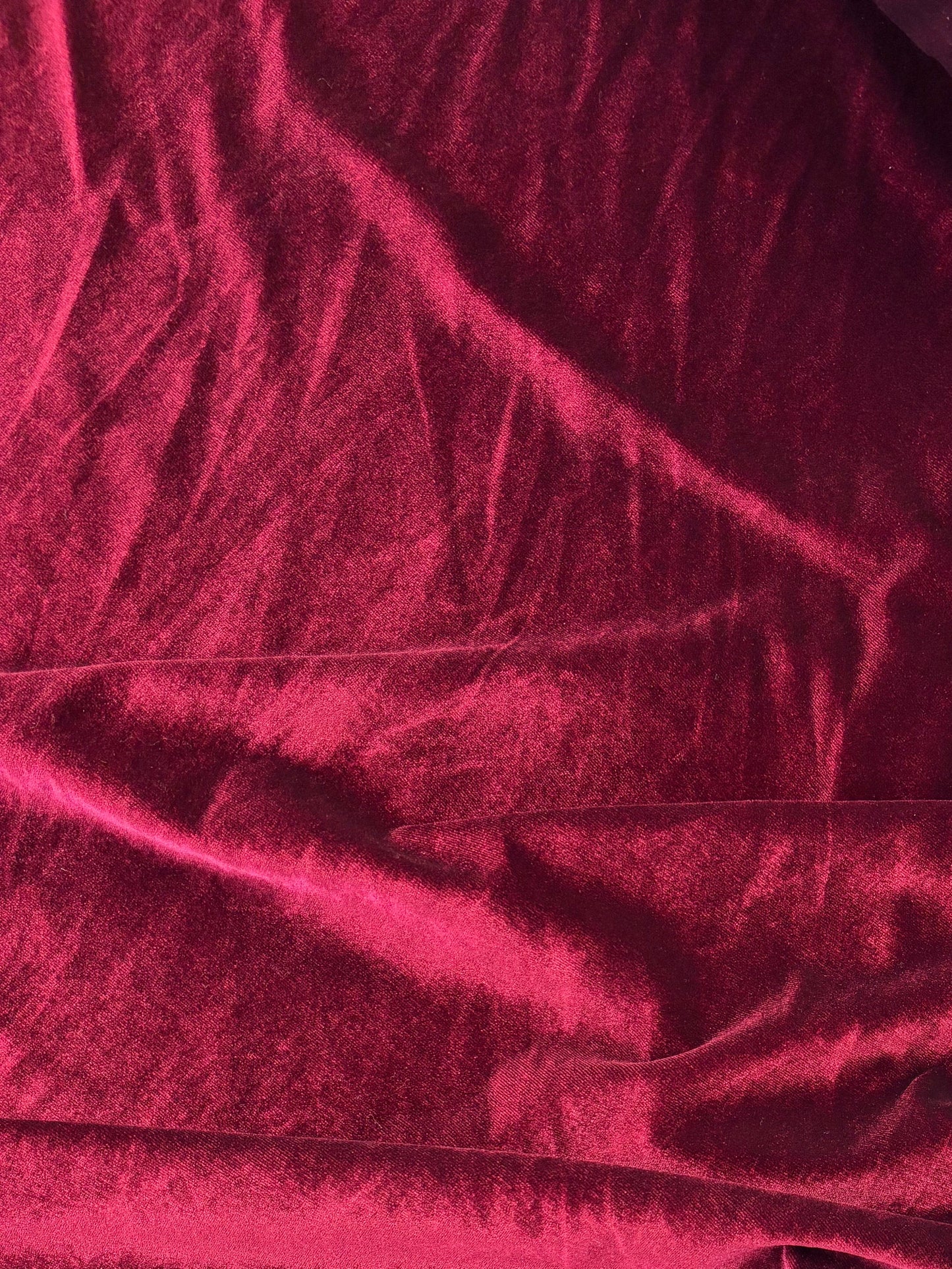 Deadstock Stretch Velvet - Crimson