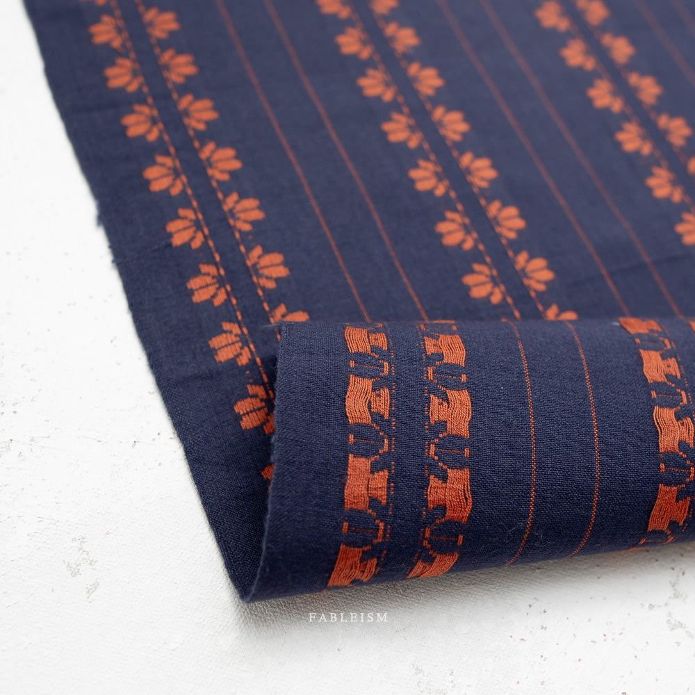 Fine & Dandy Deco Stripe in Navy/Spice