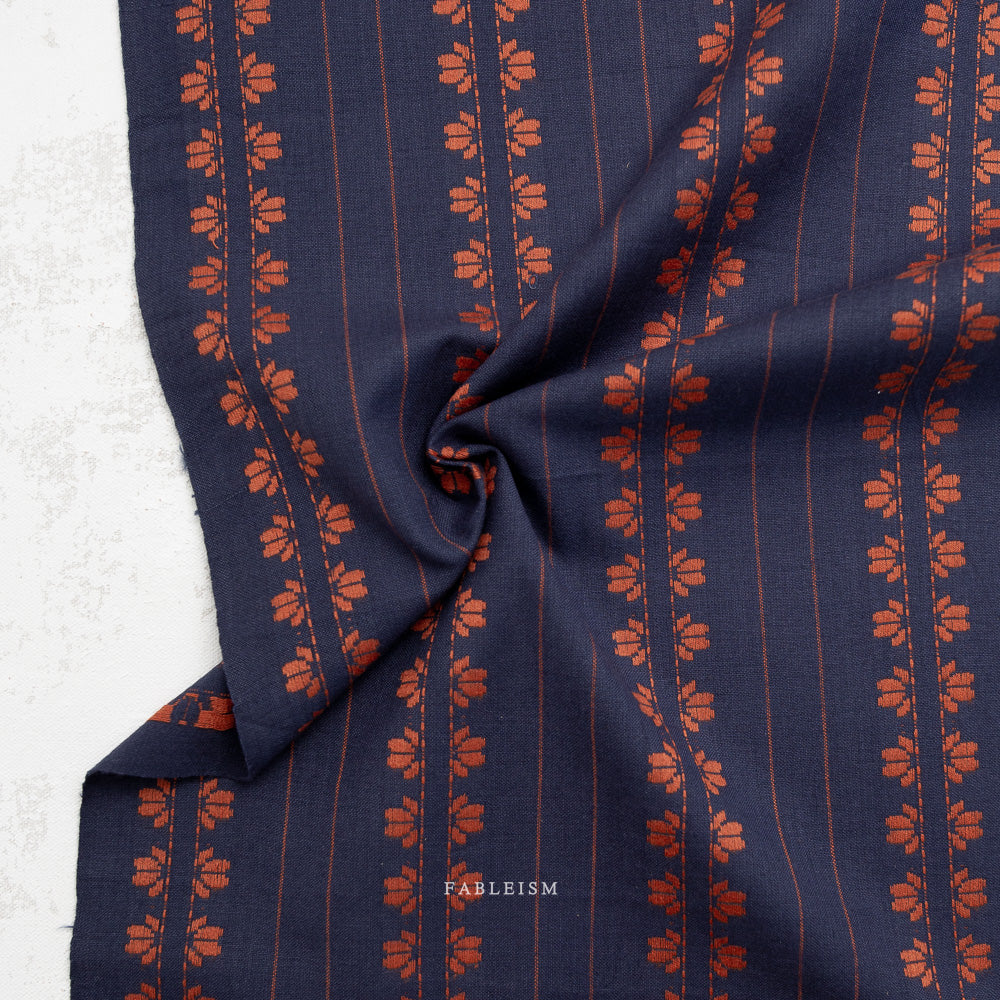 Fine & Dandy Deco Stripe in Navy/Spice