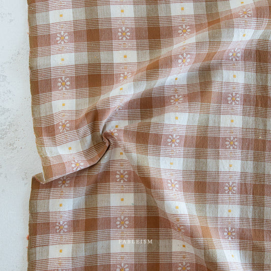 Golden Hour - Rose Gold Daisy Plaid